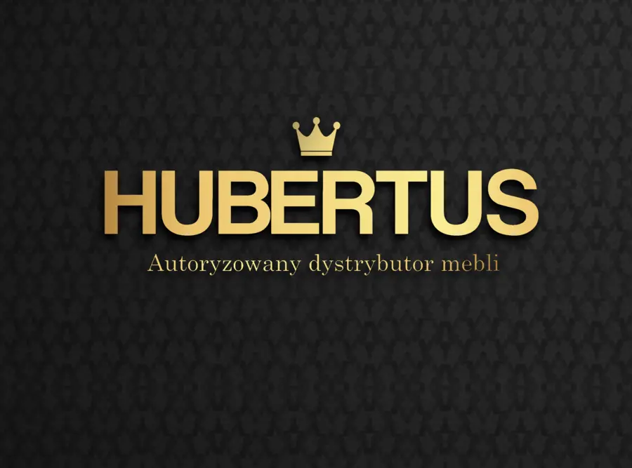 Logo firmy 'Hubertus' na eleganckim ciemnym tle.